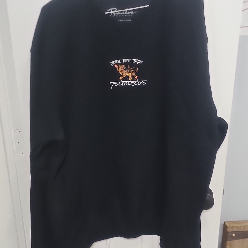 Primitive "Cultivated Blaze" Sweatshirt. Black Embroidered Design Size‎ L NEW